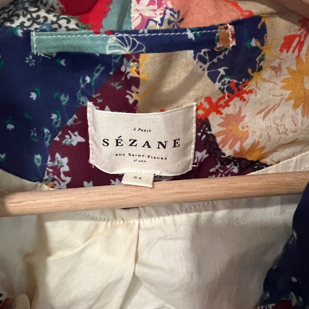 Sezane Multicolor Patchwork Jacket - image 4